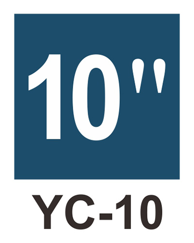 管徑尺寸自粘標籤 - YC-10 藍底白字10＂